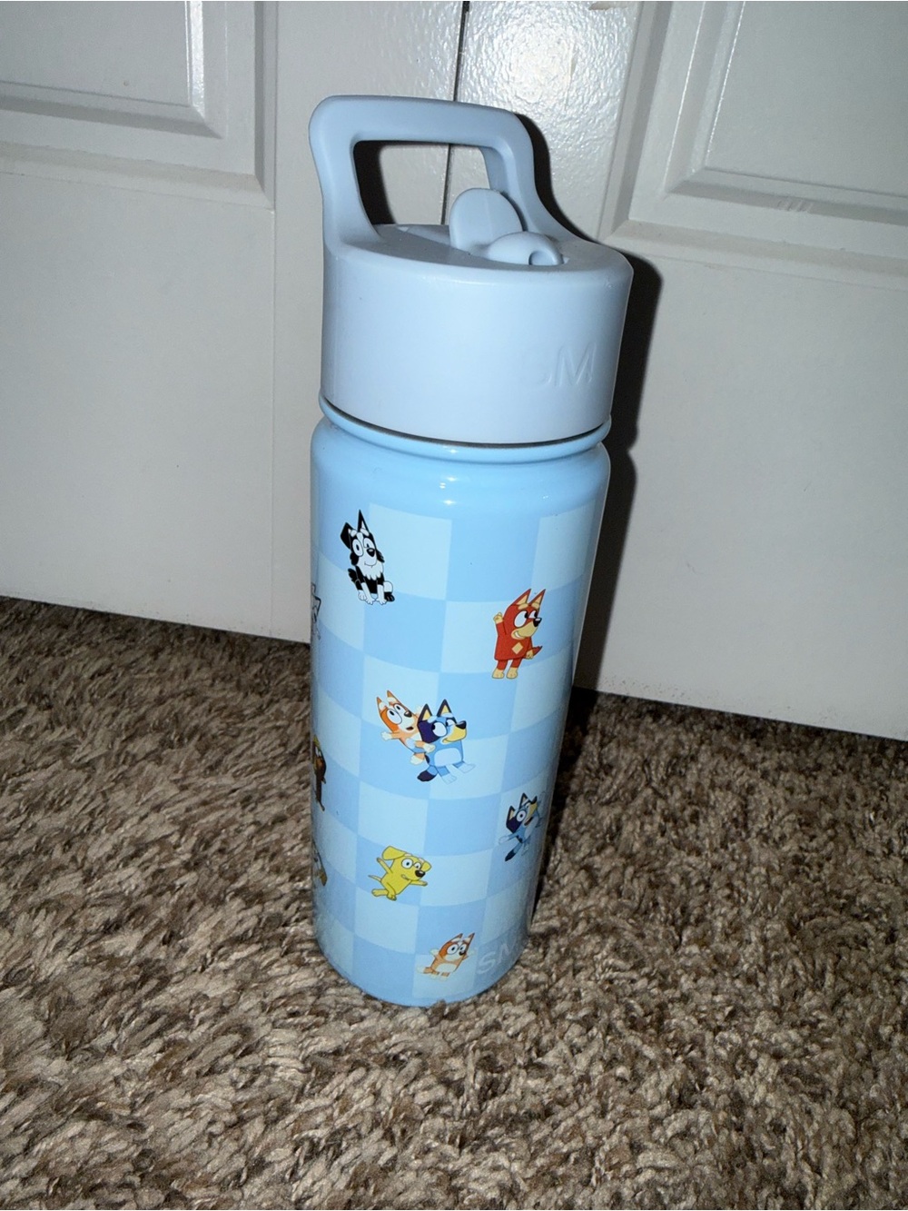 Simply Modern Bluey Blue Kids Water Bottle with Cartoon Characters